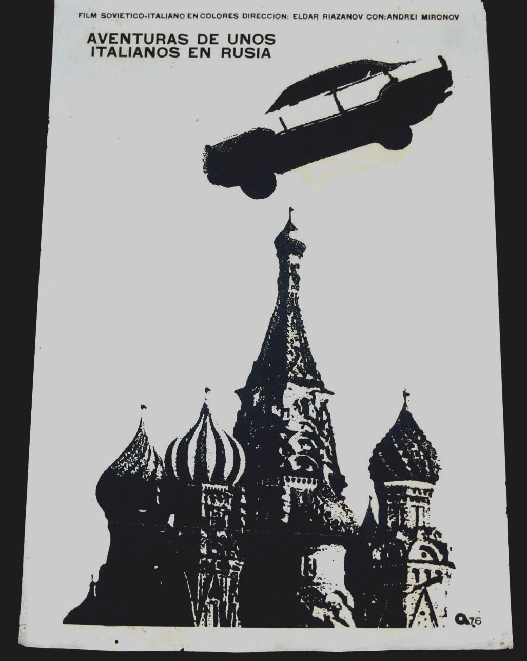 1976 Original Cuban Movie Poster.Plakat.Affiche.Italians in RUSSIA.Soviet film