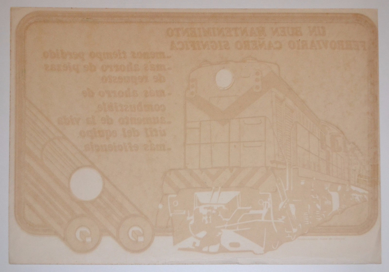 1978 Original Cuban Poster.Railroad Machine WorkShop.Maintenance board.Train art