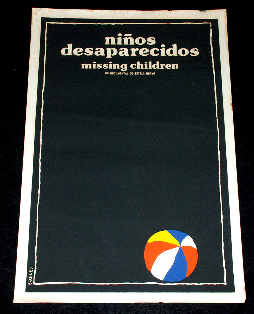 1985 Original Cuban Movie Poster"Missing Children"Prize winner Graphic art.Bachs