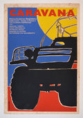 1990 Cuban Original Silkscreen Movie Poster.Caravana.Angola-Cuba art cinema
