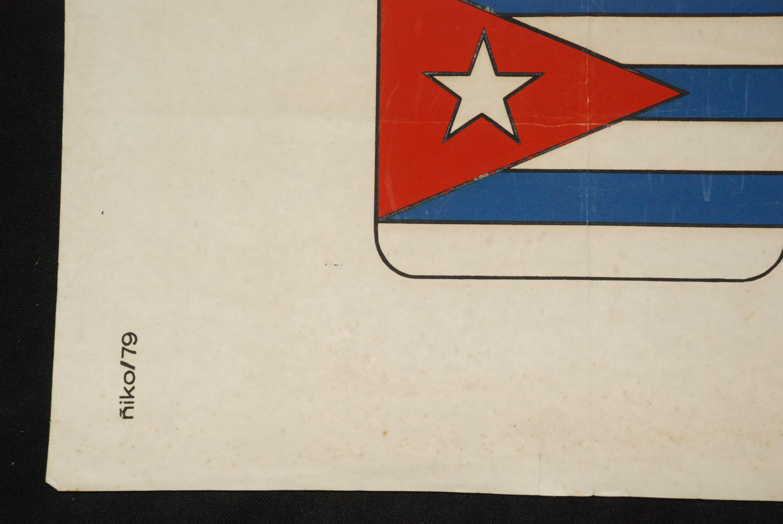 1979 Original Cuban Movie Poster"Carteles son Cantares"Flag rainbow to butterfly