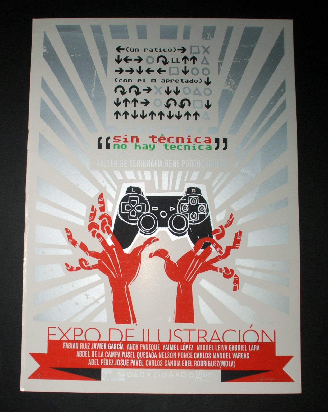 Original Cuban SILKSCREEN Poster"SIN TECNICA"Illustration and DESIGN.Signed art