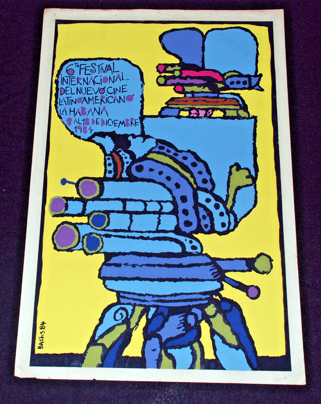 1984 Original Cuban Movie Poster"Cinema Festival"Director Camera.Cinematography