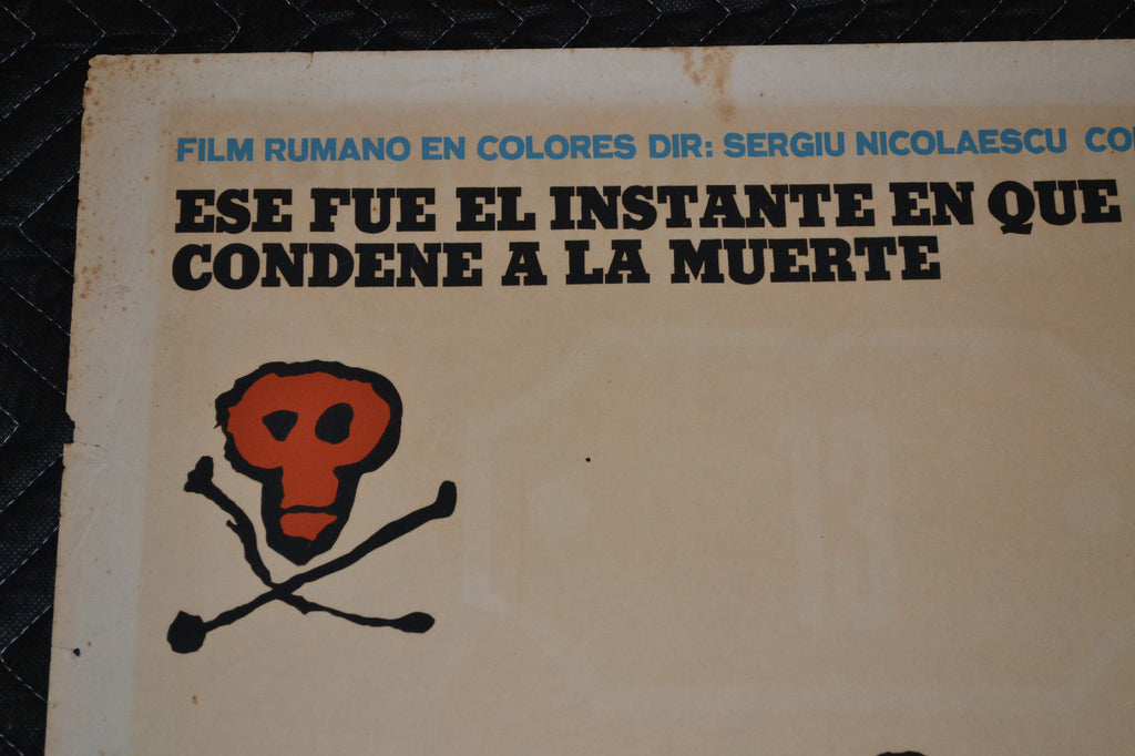 1973 Original Cuban Movie Poster"Condemned"Sergiu Nicolaescu Romanian art film