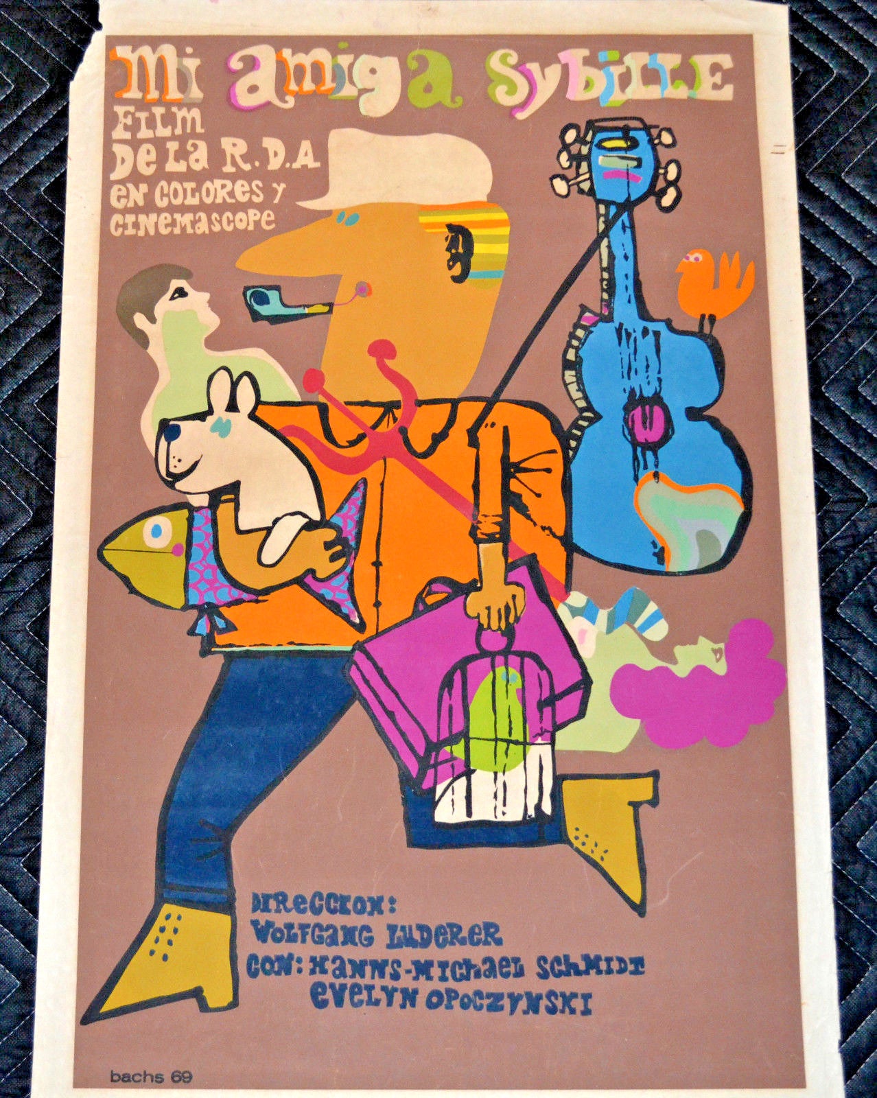 1969 Original Cuban Movie Poster"Friend Sybille"German Wolfgang Luderer art film