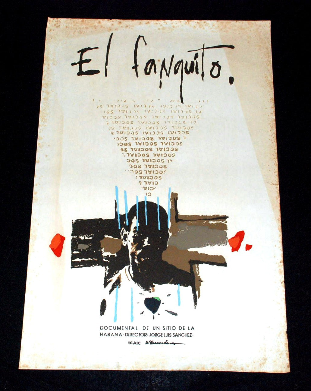 1990 Original Cuban Movie Poster.Plakat.Affiche.affisch"El Fanguito"Rare.Cuba.