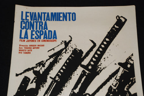1970 Original Cuban Movie Poster"Samurai SWORDS"Katana.Japan.Hiroshi Inasaki art