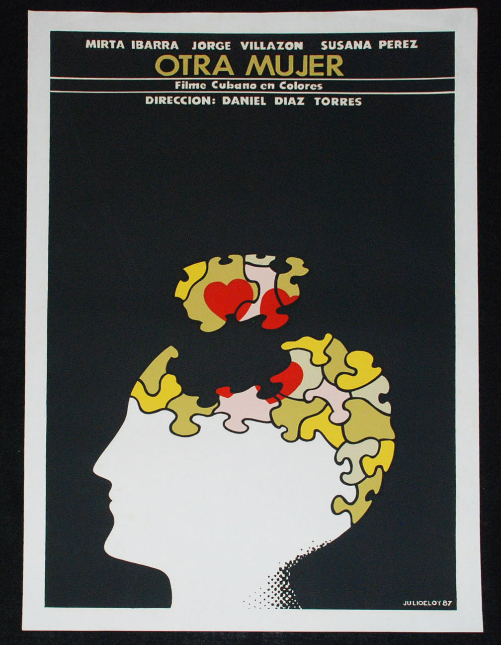 1987 Original Cuban Movie Poster.Plakat.Otra mujer"Another Woman"Puzzle.Mint art