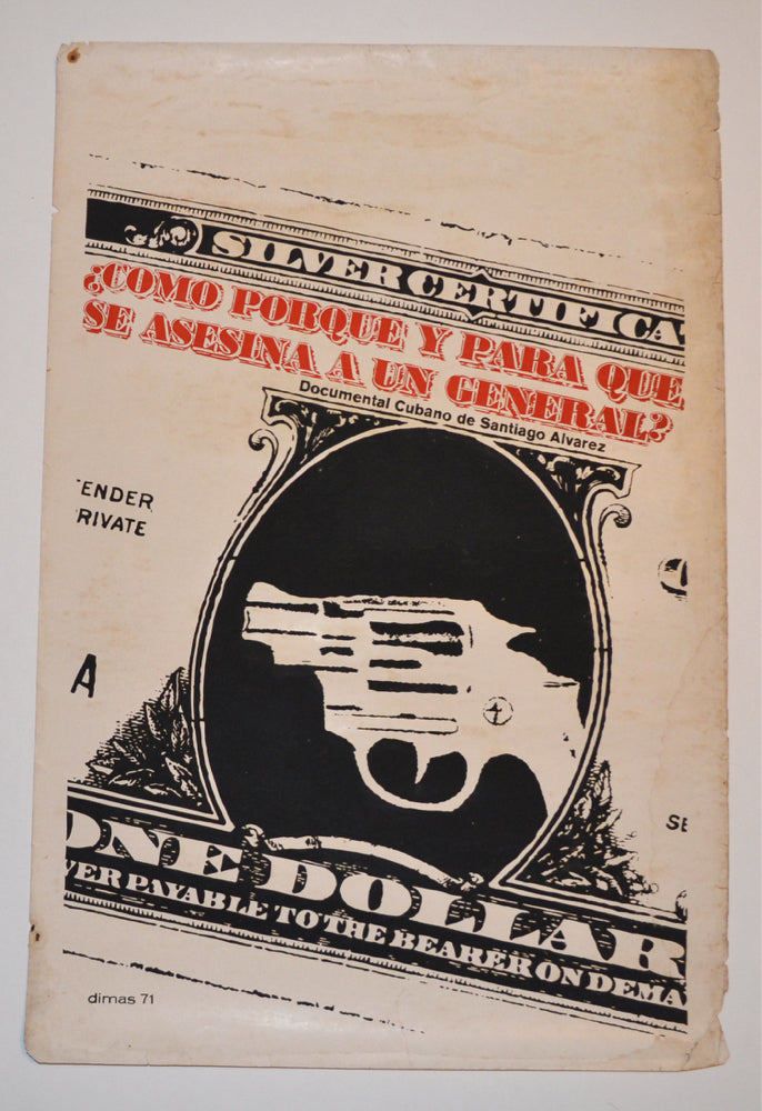 1971 Cuban Original Silkscreen Movie Poster.Why,how to kill a General.Dollar Gun