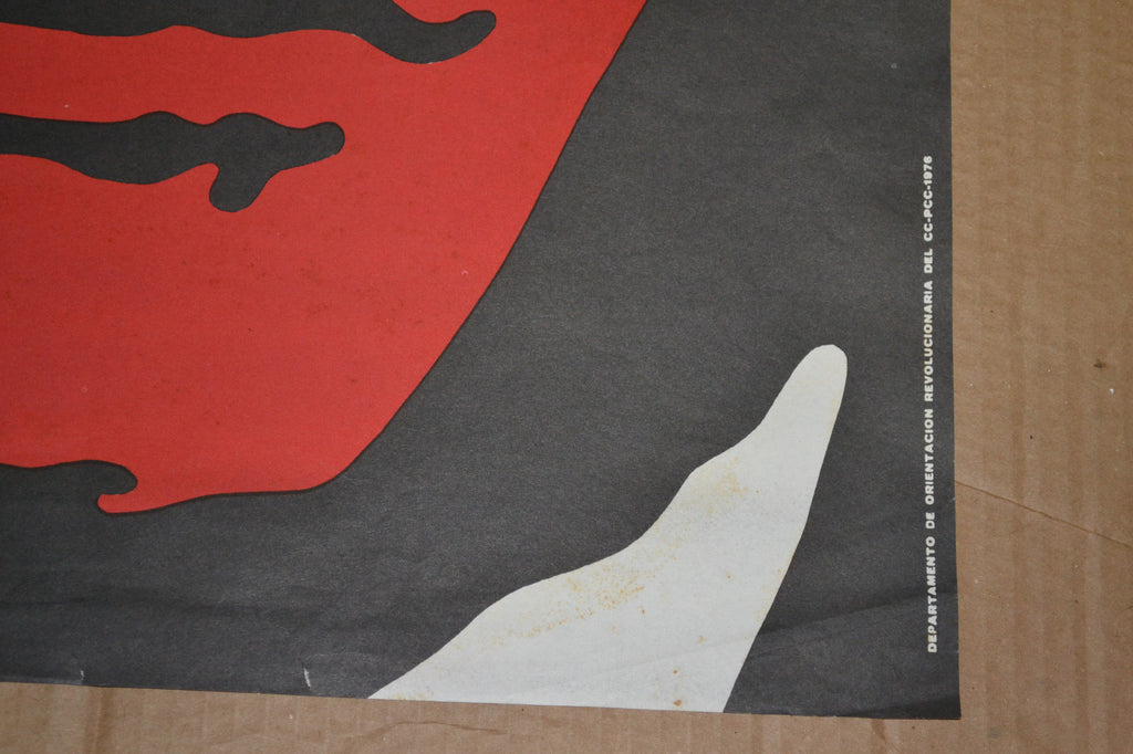 1976 Cuban Original Political Poster.Abel Santamaria.Castro Revolution History.