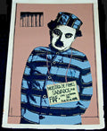 1990 Original Cuban Poster.Plakat.Affiche.FIAF.Charlie Claplin in Prison art