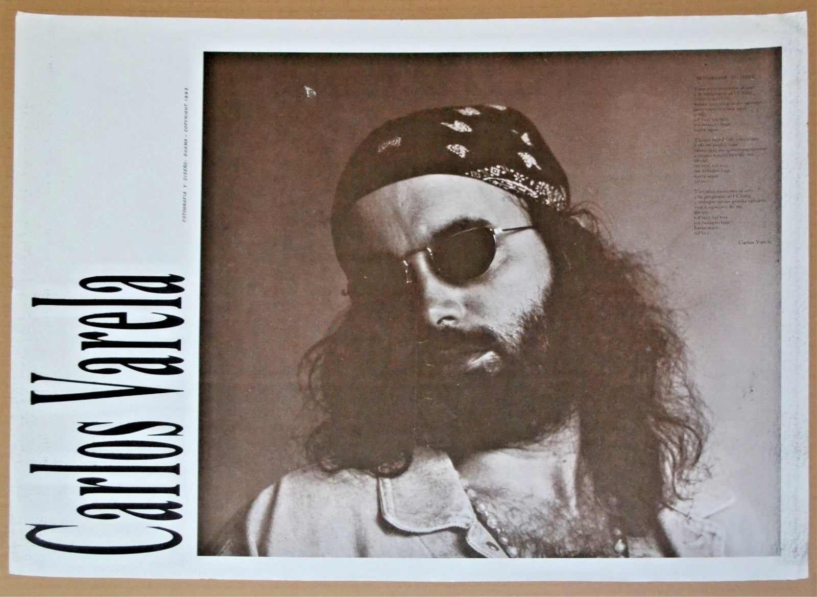 Cuban Original Cultural Poster for Carlos Varela Music Concert.Monedas al Aire.