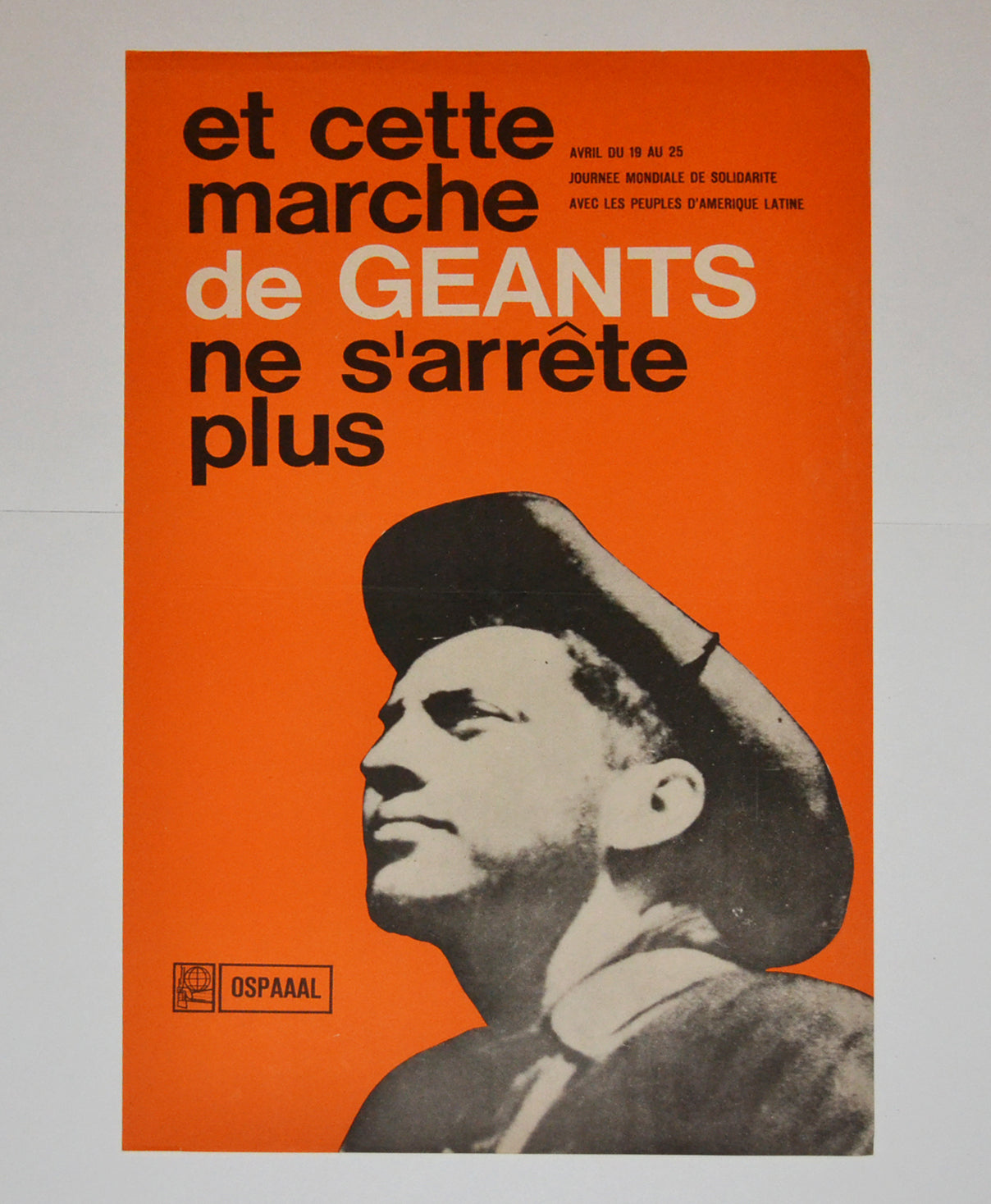 1967 Original Cuba Political Poster.Cold War Graphic art.Marche de Geants.French