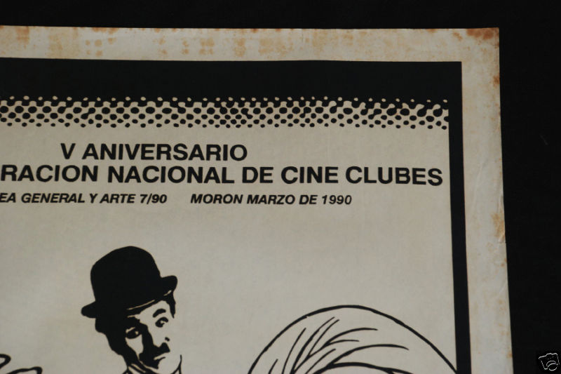 1990 Original Cuban Movie Poster.Plakat.Affiche.affisch"Chaplin on Rooster"art