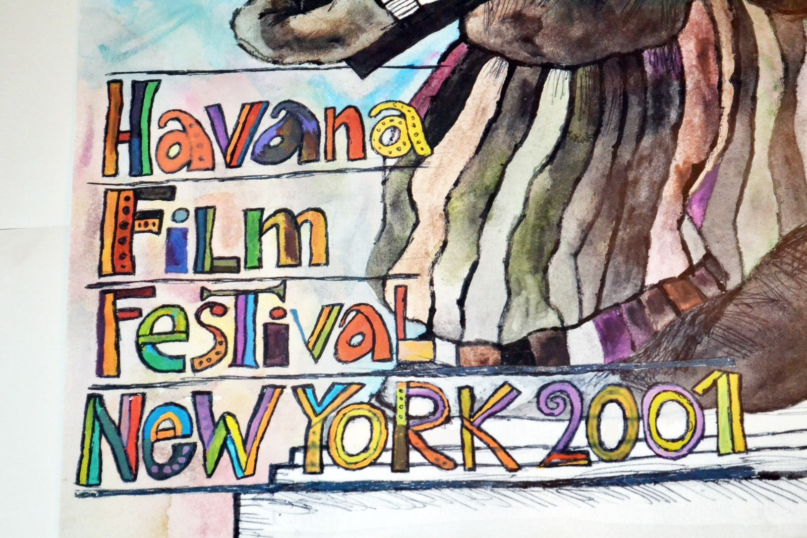 Original Cuban Poster.Havana Film Festival.New York.Chaplin Liberty.Bachs Last!