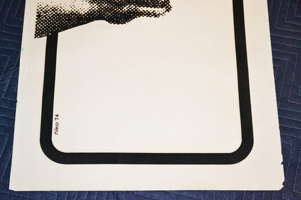 1974 Original Cuban Silkscreen Movie Poster.Juez de instruccion.Judge.Gun shot.