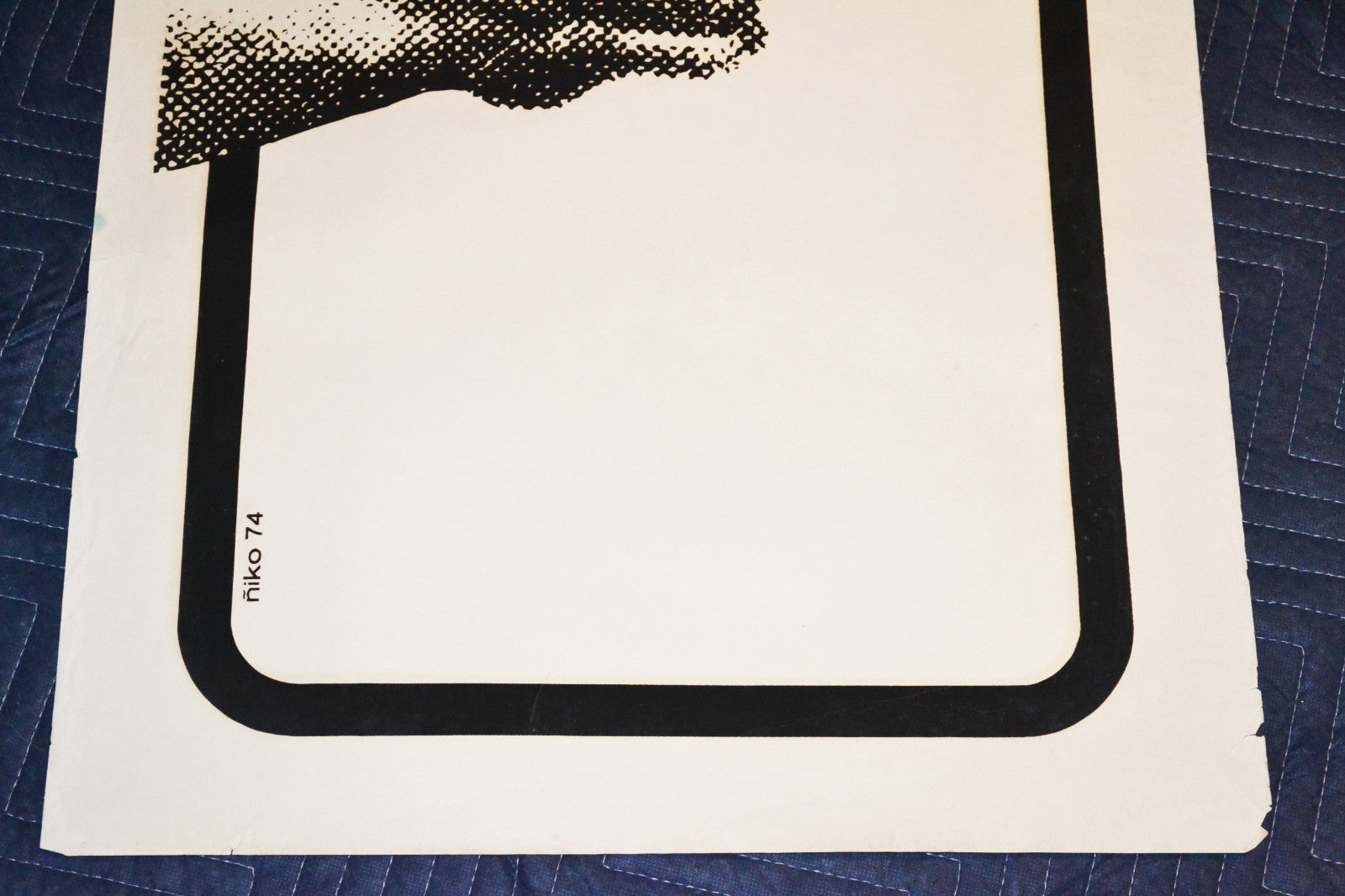 1974 Original Cuban Silkscreen Movie Poster.Juez de instruccion.Judge.Gun shot.