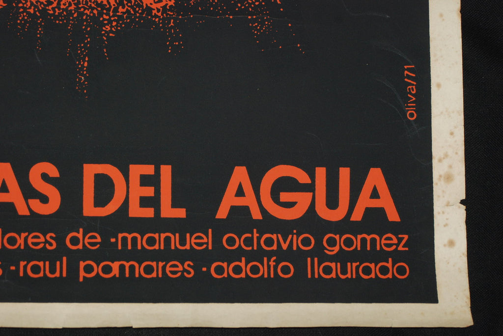1971 Original Cuban Silkscreen Poster DIAS DE AGUA.DAYS OF WATER.Church art
