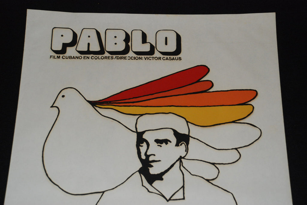 1978 Original Cuban Silkscreen movie Poster"Pablo"Peace Cinema art.Authentic.