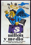 1966 Original Cuban Movie Poster.Plakat.Affiche.affisch"Million and Half"Money