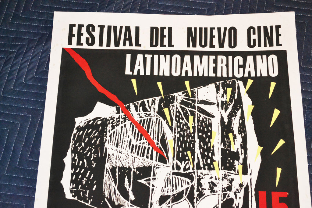 1993 Original Cuban Silkscreen Movie Poster.15 Cinema Festival.Moises Finale Art