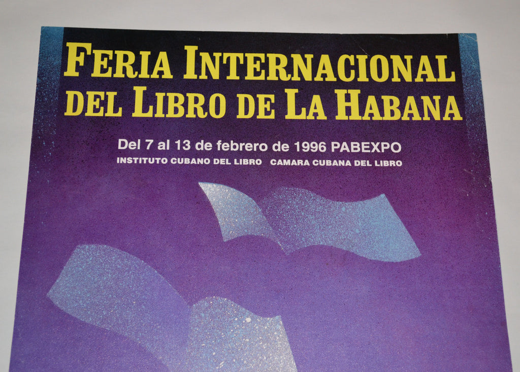 1996 Cuban Original Poster.International Bookfair Havana.Rostgaard winner art