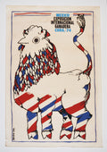 1974 Cuban Original Silkscreen Movie Poster.Farming.Ranching.Cattle.Chicken Cow