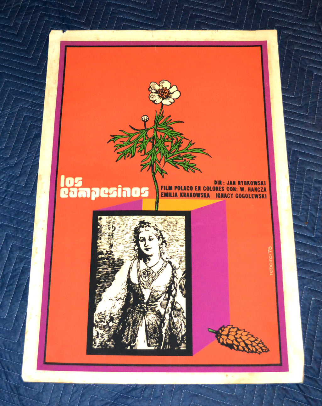 1975 Original Cuban Silkscreen Movie Poster.Campesinos.The farmers.Polish film