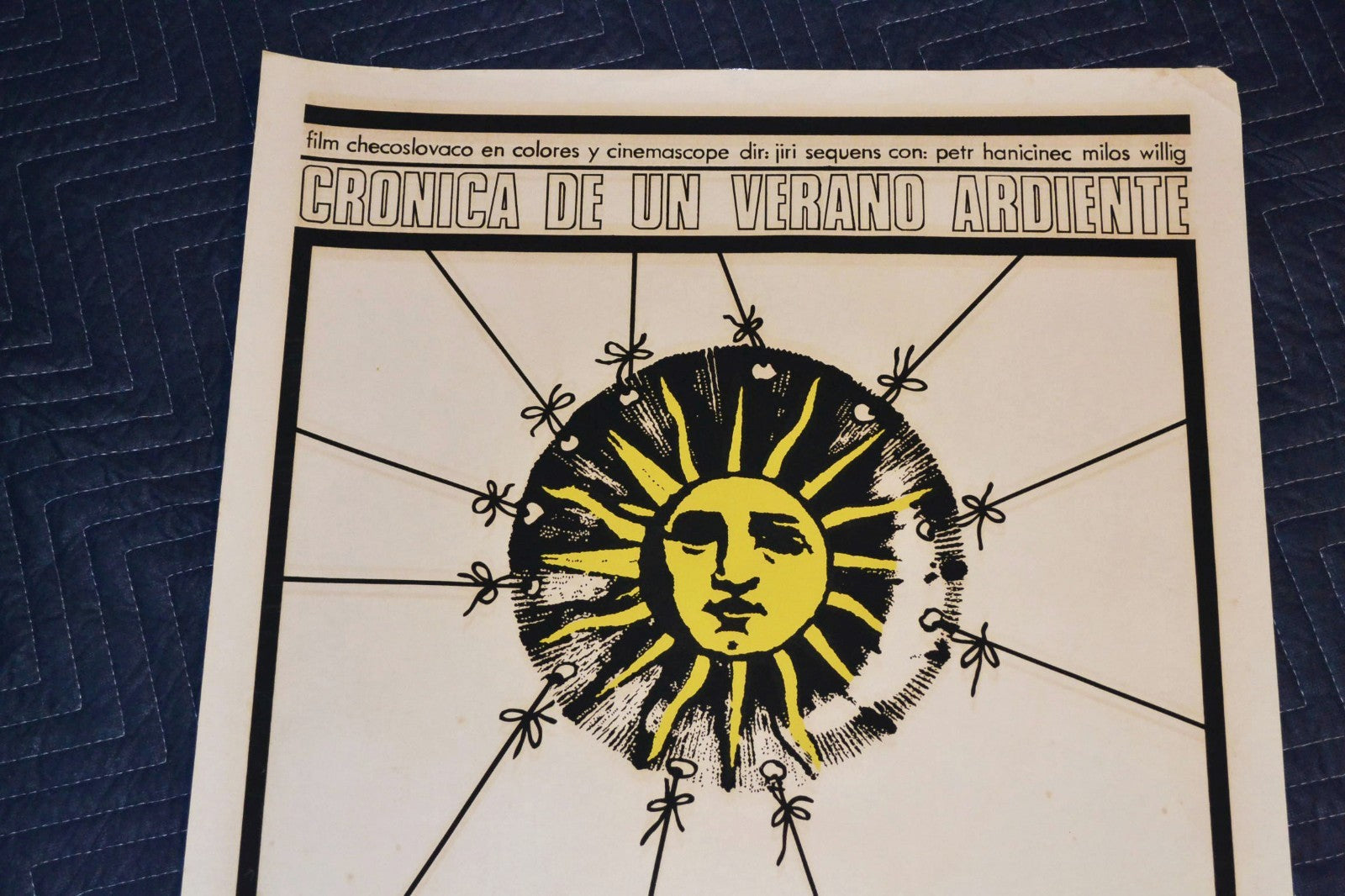 1979 Original Cuban Silkscreen Movie Poster.A VEry hot summer.Czech art film