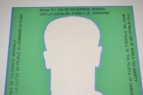 1971 Cuban Original Political Poster.Anti-Colonialism Apartheid.ZIMBABWE.African