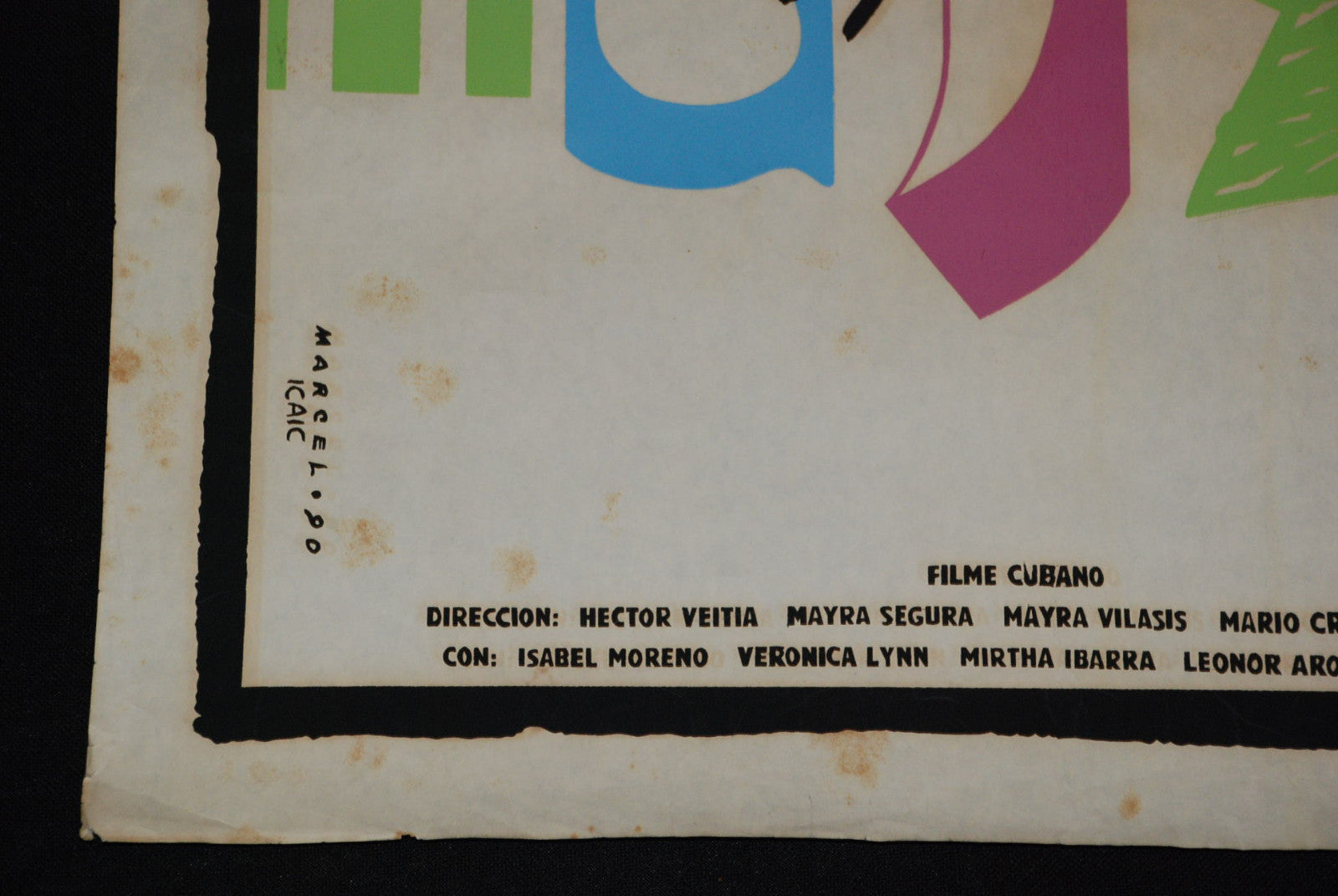 1990 Original Cuban Silkscreen Movie Poster"Transparent Woman"Plakat.Afiche art