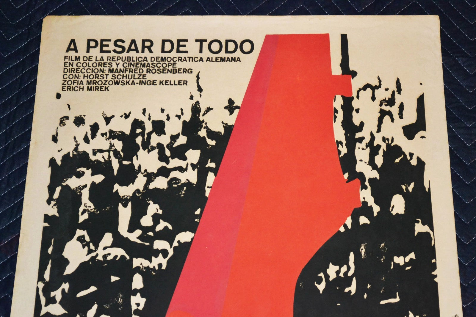 1975 Original Cuban Silkscreen Movie Poster.In spite.German film.Rosenberg art