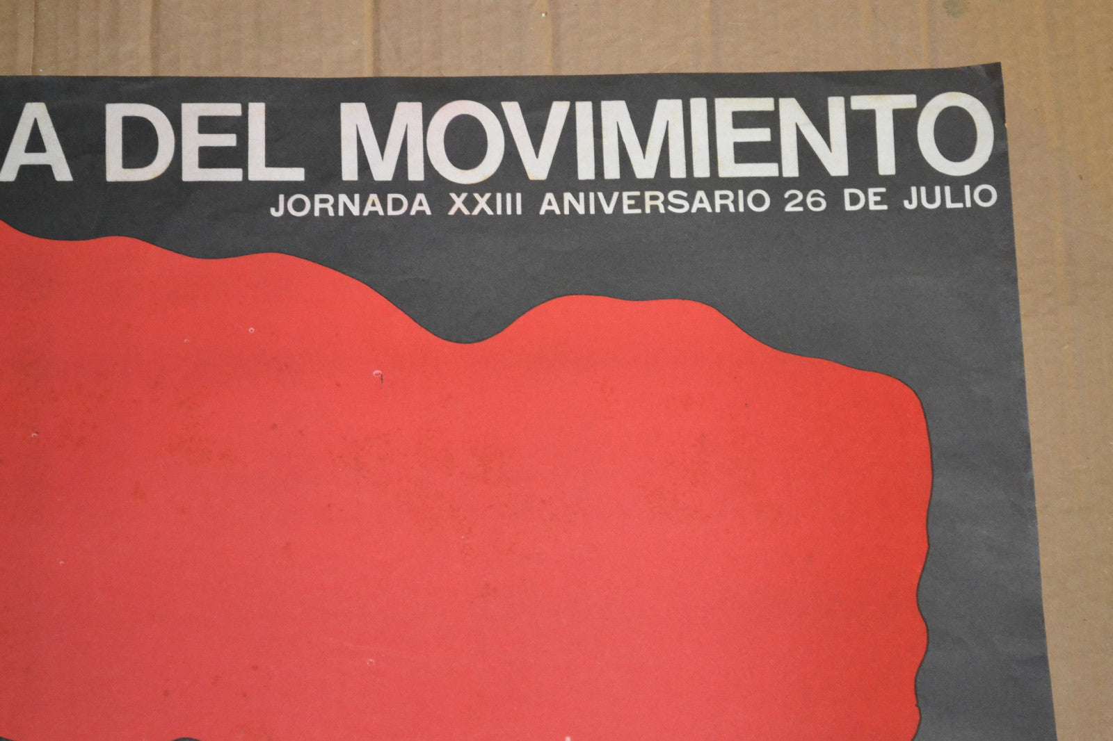 1976 Cuban Original Political Poster.Abel Santamaria.Castro Revolution History.