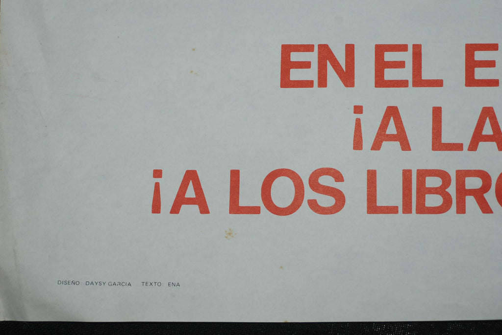 1972 Cuban Original Poster.In your studies…to the roots!The textbooks!School Art