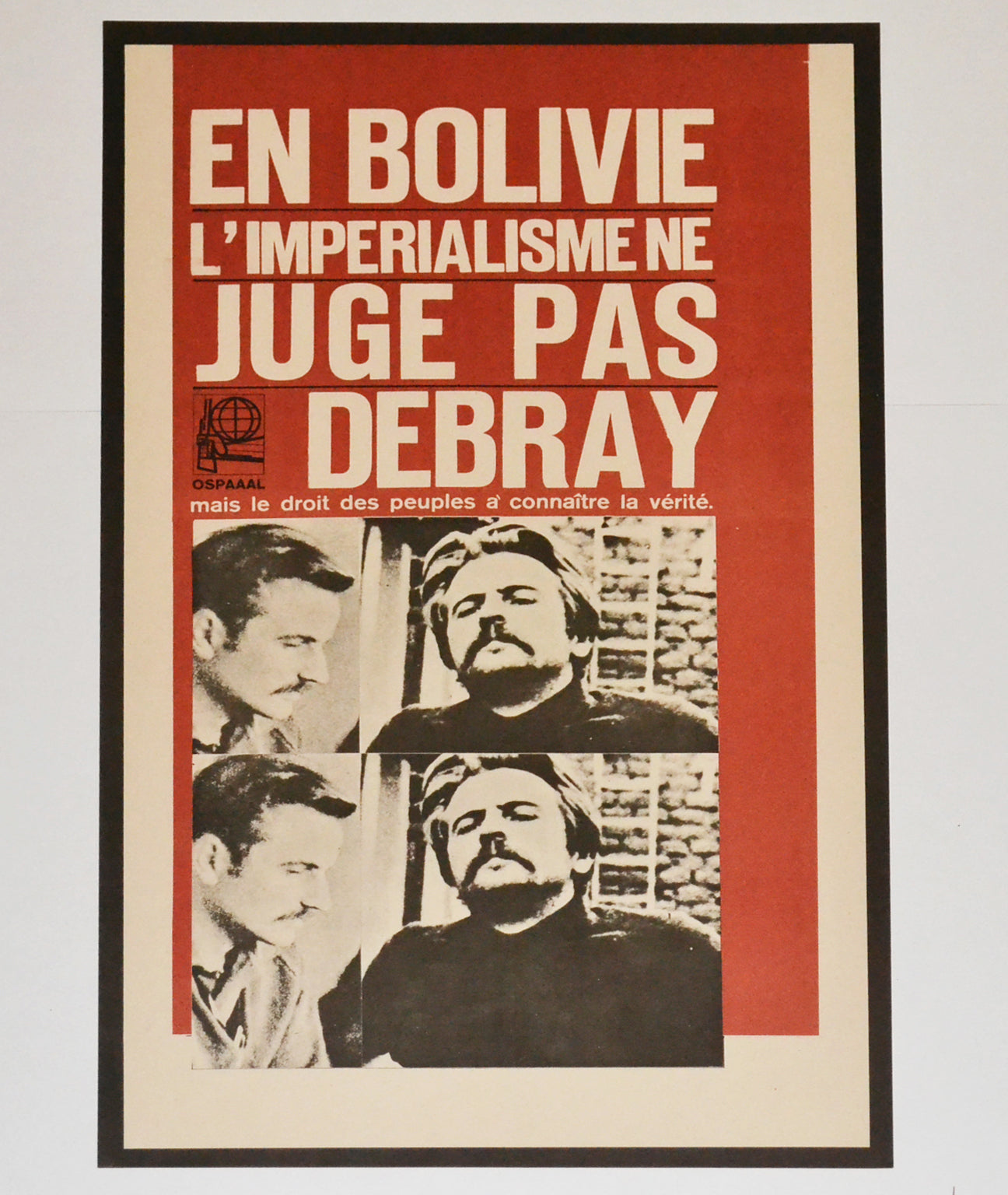 1967 Original Cuba Political Poster.Cold War Graphics.Debray.Bolivia.In French.