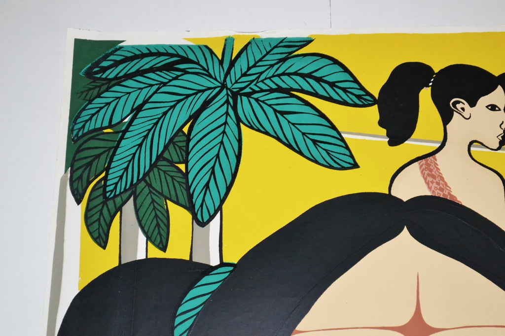 1993 Cuban SILKSCREEN Political Poster.HATUEY FirsT Guerrilla.Aboriginal art