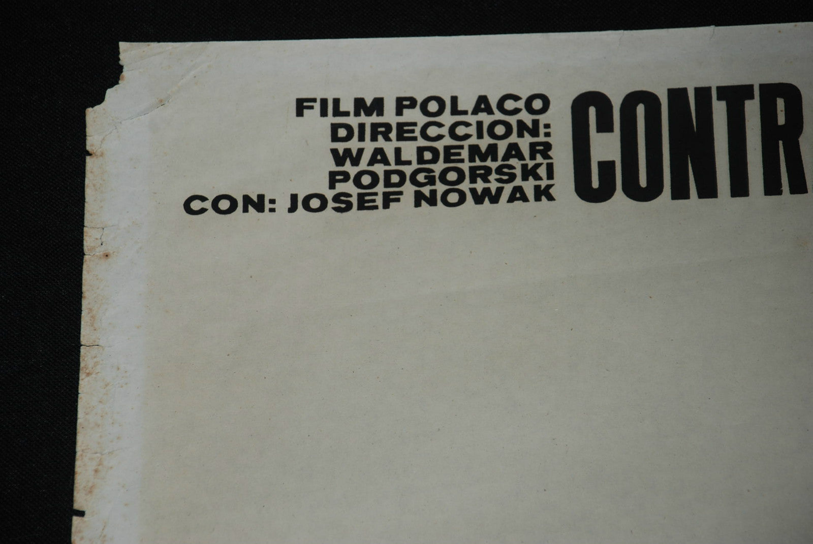 1970 Original Cuban Movie Poster"CONTRASEñA CORN"Detective spy Polish art film.