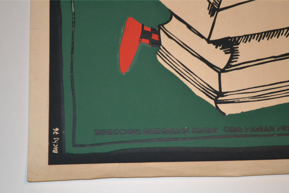 1976 Cuban Original Silkscreen Movie Poster.Delta Alarm.Romanian.Art Robbery