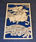 1975 Original Cuban Silkscreen Poster.Mexican Catrina skeleton on horse.Cinema.