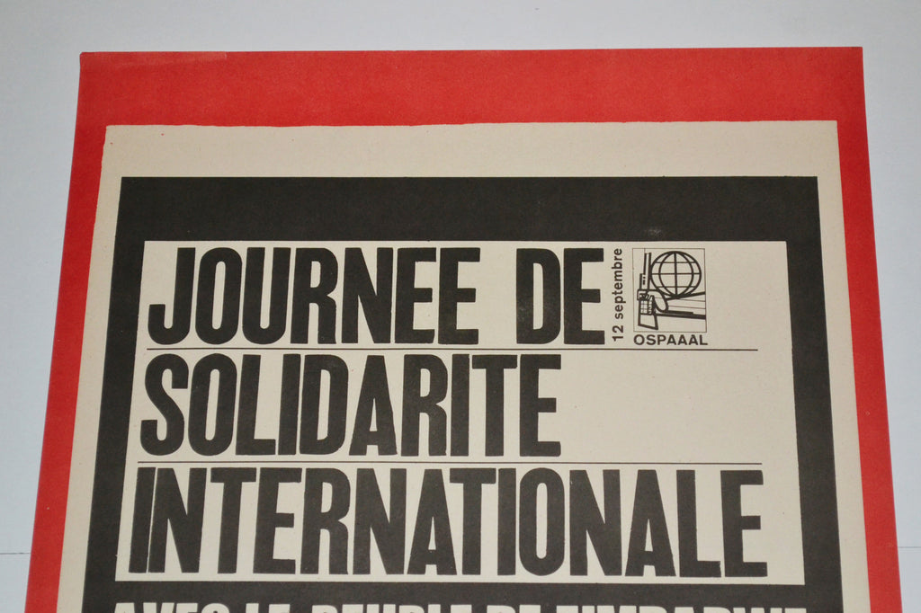 1967 Original Cuban OSPAAAL Poster.Solidarity w ZIMBABWE.Africa.FRENCH. History