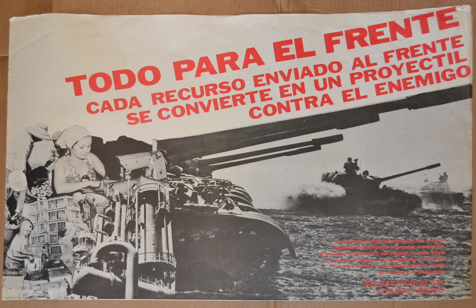 1976 Cuban Original Political Poster.Russian Weapon.Communist Revolution History