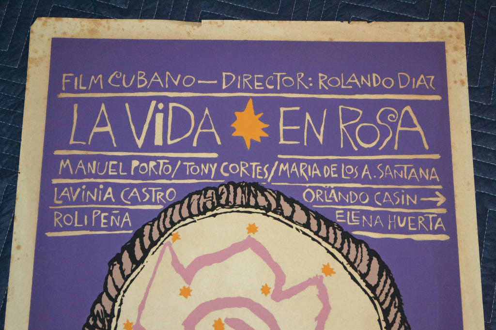 1989 Original Cuban Silkscreen Movie Poster.La vida en rosa.Rosy life.Mirror.art