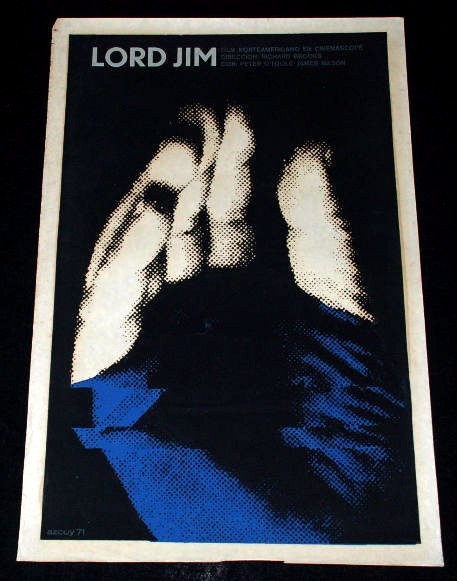 1971 Original Cuban Silkscreen Movie Poster"LORD Jim"American Brooks art Film
