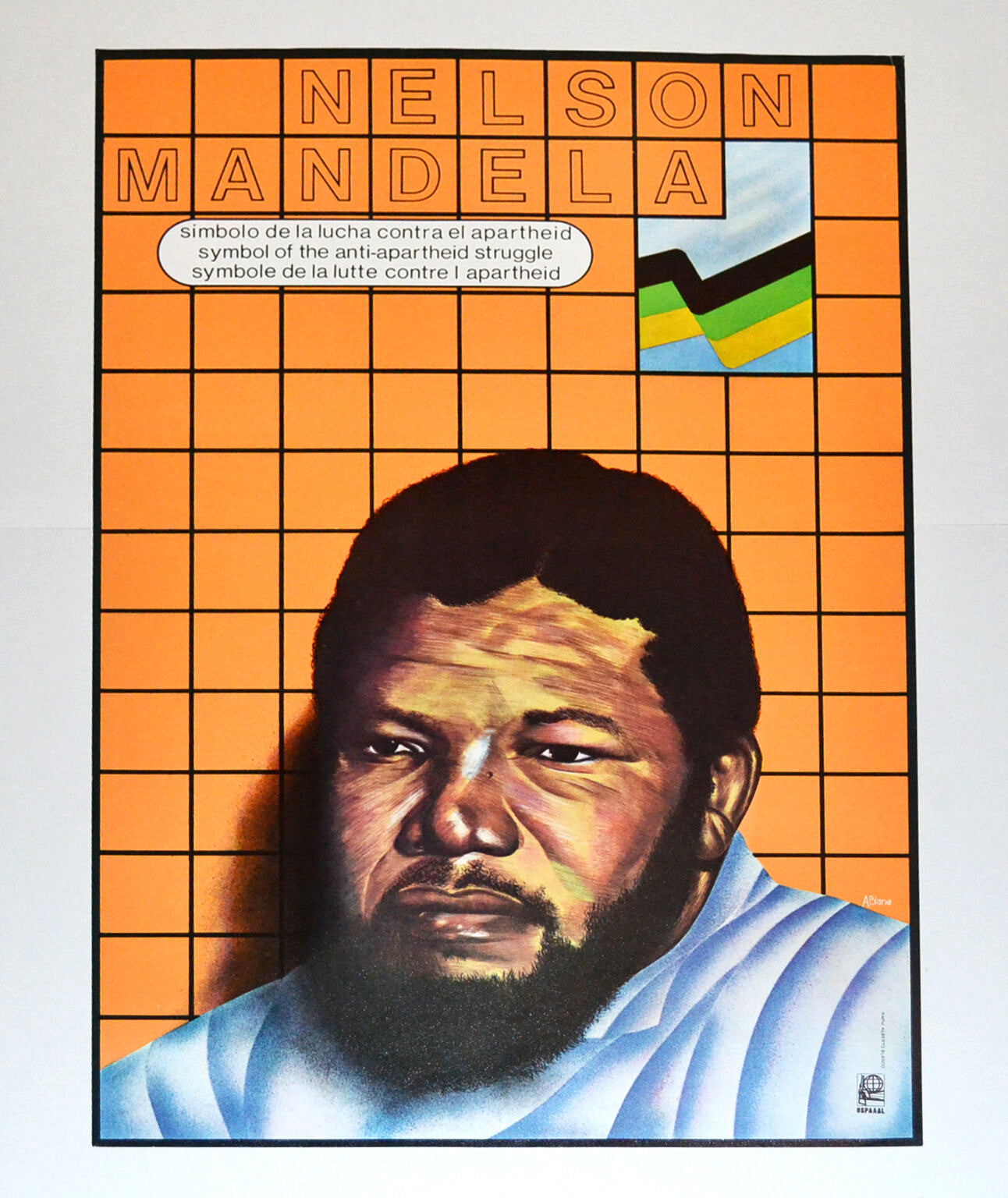 1972 Original Cuba Political Poster.South Africa.Africa.Anti-Apartheid.Mandela
