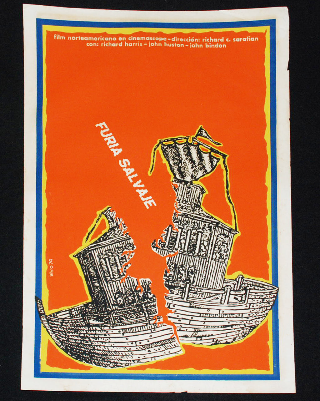1974 Cuban ORIGINAL Movie Poster"Man in the Wilderness"American cinema.Sarafian