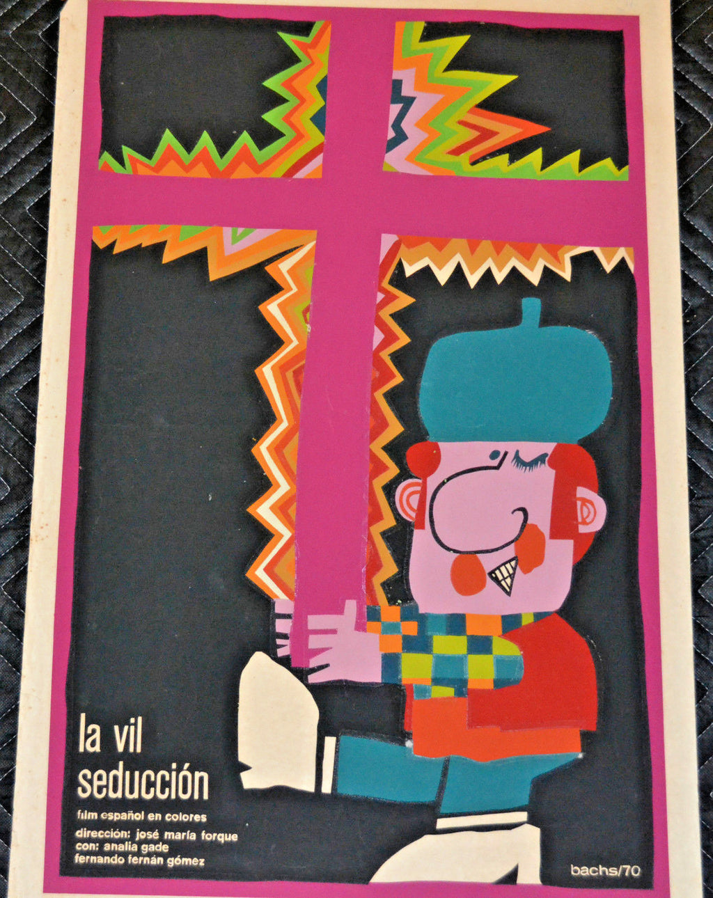 1970 Original Cuban Movie Poster"Vil Seduccion"Spain art film.Jose Maria Forque