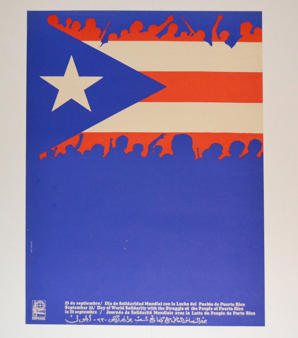 1973 Cuban OSPAAAL Poster.Free Puerto Rico.Independentism.Jane Norling art