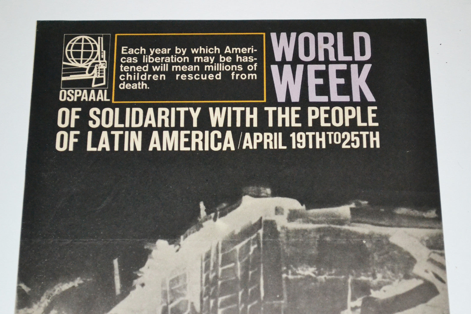1967 Original Cuba Political Poster.Cold War Graphic.Latin America.art.English