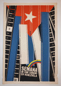 1985 Cuban Original Silkscreen Movie Poster.Cinema in Venezuela.Graphic art