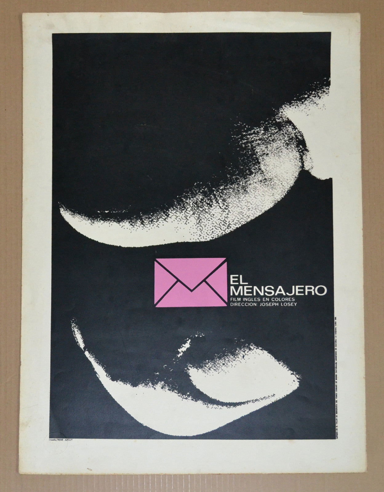 Cuban Serigraph Movie Poster.Azcuy Exhibition Embossed seal.Messenger.Letterman